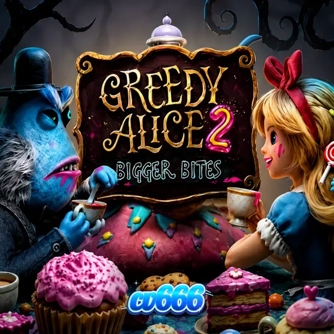 Greedy Alice 2 Bigger Bites স্লট গেমের রহস্যময় এবং অন্ধকার ওয়ান্ডারল্যান্ড থিম